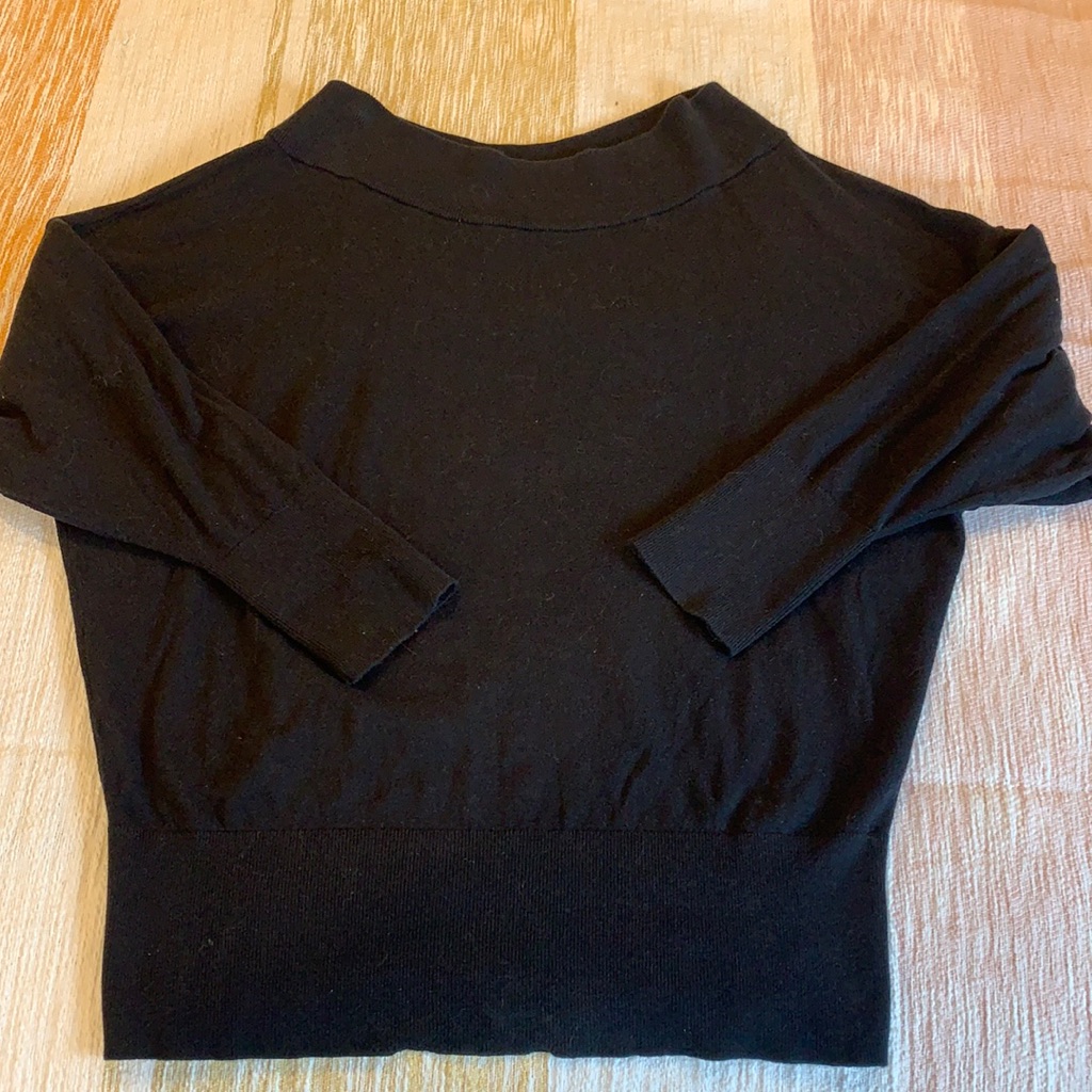 Wide Neck Black Sweater